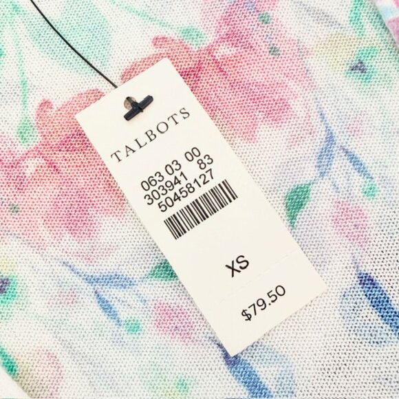 NWT $80 Talbots Womens XS Floral Print Dressy Shrug Bolero Crop Sweater Jacket - Picture 9 of 11